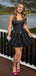 Cute Black Bow Homecoming Dress Graduation Party Dress , QB0941