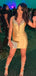 Sexy Yellow V-neck Homecoming Dress Graduation Party Dress , QB0888