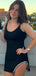Elegant Black Spaghetti Straps Homecoming Dress Graduation Party Dress , QB0927
