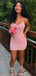 Sexy Pink Spagehtti Straps Homecoming Dress Graduation Party Dress , QB0890