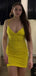 Sexy V-neck Spaghetti Straps Homecoming Dress Graduation Party Dress , QB0881