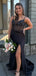 Popular Black Mermaid Spagehtti Straps Long Formal Gown to Impress,WGP1789