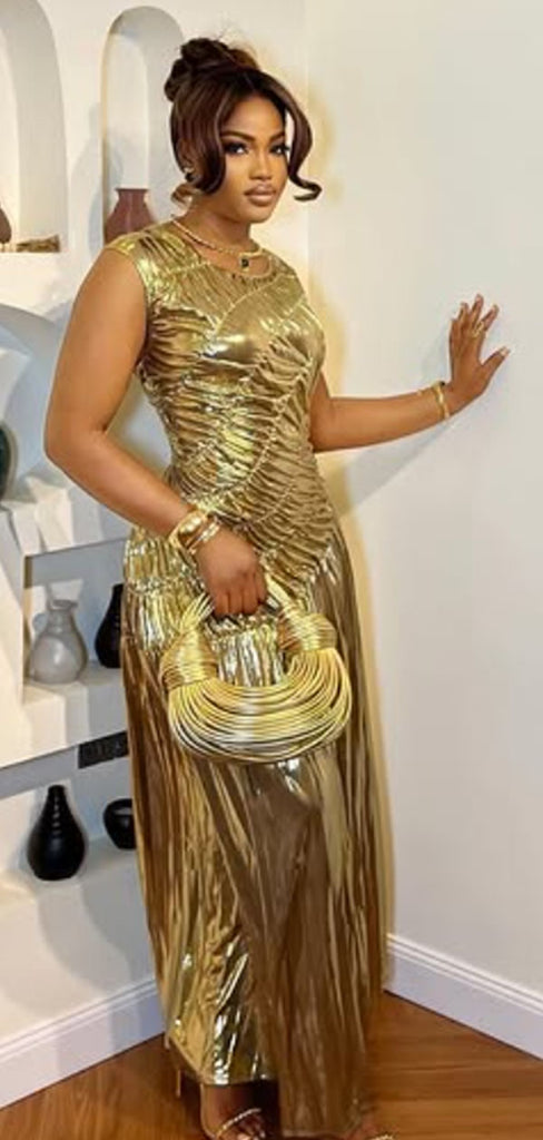 Elegant Gold A-line Jewl Long Formal Gown to Impress,WGP1830
