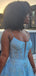 Popular Blue Spagehetii Straps A-line Long Formal Gown to Impress,WGP1791