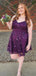 Elegant Purple V-neck Homecoming Dress Graduation Party Dress , QB0906