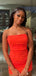 Sexy Red Straight Across Homecoming Dress Graduation Party Dress , QB0900