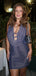 Sparkly Blue V-neck Homecoming Dress Graduation Party Dress , QB0885
