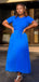 Elegant Blue Short Sleeve A-line Long Formal Gown to Impress,WGP1777