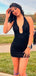 Sexy Black V-neck Homecoming Dress Graduation Party Dress , QB0931