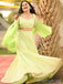 Elegant Green Lone Sleeve Long Formal Gown to Impress,WGP1847