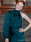 Elegant Green One Sleeve Homecoming Dress Graduation Party Dress , QB0905