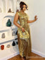 Elegant Gold A-line Jewl Long Formal Gown to Impress,WGP1830
