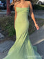 Sexy Green Mermaid Spaghetti straps Long Formal Gown to Impress,WGP1765