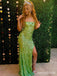 Elegant Green Mermaid Straight Across Long Formal Gown to Impress,WGP1815