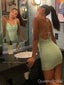 Popular Green Spaghetti Straps Homecoming Dress Graduation Party Dress , QB0895