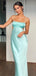 Elegant blue-green Mermaid Spaghetti Straps Long Prom Dress to Impress,WGP1733