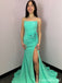 Elegant Green Mermaid Straight Across Slit Long Prom Dress to Impress,WGP1739