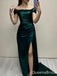 Sexy Green Off Shoulder Side Slit Prom Party Dress, Evening Dress, WGP337