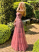 Elegant Hot Pink Sweetheart Strapless A-line Ruffled A-line Evening Gown, Prom Dress, WGP2291