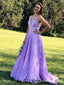 Eleagnt Purple Spaghetti Straps Long Formal Gown to Impress,WGP1891