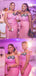 Elegant Pink Off-shoulder Mermaid Bridesmaid Dresses for Wedding Party, BDS0245