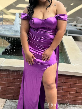 Elegant Purple Off-shoulder Mermaid Long Formal Gown to Impress,WGP1905