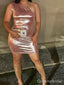 Sexy Pink One-shoulder Homecoming Dress Graduation Party Dress , QB0938