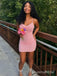 Sexy Pink Spagehtti Straps Homecoming Dress Graduation Party Dress , QB0890