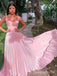 Elegant Pink A-line Spaghetti Straps Long Formal Gown to Impress,WGP1774
