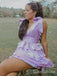 Elegant Purple A-line Bow Homecoming Dress Graduation Party Dress , QB0904