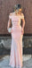 Elegant Pink Mermaid Off-shoulder Long Prom Dress to Impress,WGP1720