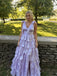 Gorgeous Purple Ruffled Tiered A-line Evening Gown, Prom Dress, WGP2289