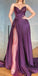 Sexy Purple A-line Side Slit Beaded Long Party Prom Dresses,Evening Dresses,WGP375