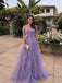 Elegant Purple Off Shouler Ruffled Tiered A-line Evening Gown, Prom Dress, WGP2298