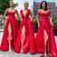 Elegant Red A-line Bridesmaid Dresses for Wedding Party, BDS0249