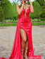Sexy Red Slit Mermaid Long Formal Gown to Impress,WGP1908