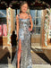 Elegant Silver Spaghetti Straps Mermaid Long Formal Gown to Impress,WGP1859