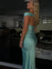 Elegant Green Mermaid Off-shoulder Long Prom Dress to Impress,WGP1740