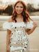 Sparkly White Off-shoulder Homecoming Dress Graduation Party Dress , QB0902