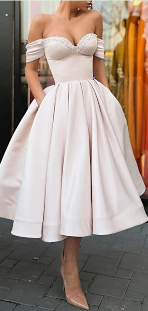 Elegant White A-line Off-shoulder Long Formal Gown to Impress,WGP1755