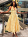 Sexy Yellow A-line V-neck Long Formal Gown to Impress,WGP1766