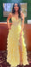 Sexy Yellow A-line Sweetheart Slit Long Formal Gown to Impress,WGP1760