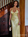 Sexy Yellow Spaghetti Straps Mermaid Long Formal Gown to Impress,WGP1876
