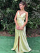 Sexy Spaghetti Strap V-neck Mermaid Slit Long Formal Dresses Prom Dresses ,WGP841