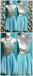 Cheap Halter Two Piece Rhinestone Blue Homecoming Dresses 2018, CM498