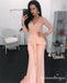 Sexy Long Sleeves V Neck Beading Split Long Cheap Prom Dresses, QB0661