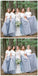 Two Pieces Short Sleeves Grey Cheap Long Bridesmaid Dresses Online, WG202