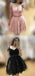 Off Shoulder Cute Short Dark Red Homecoming Dress-Vintage Gothic Lace Halloween Dress, CM476