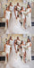 Mismatched Simple White Mermaid Side Slit Maxi Long Bridesmaid Dresses, BDS0133