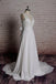 Lace Back Bow V Neck Cheap Beach Wedding Dresses Online, WD383